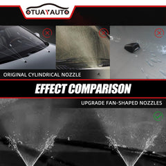 OTUAYAUTO nozzles installed on Jeep hood show clean spray path.
