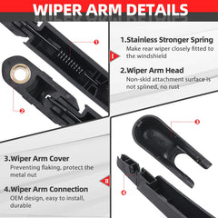 OTUAYAUTO 12-inch wiper blade for clear rear visibility