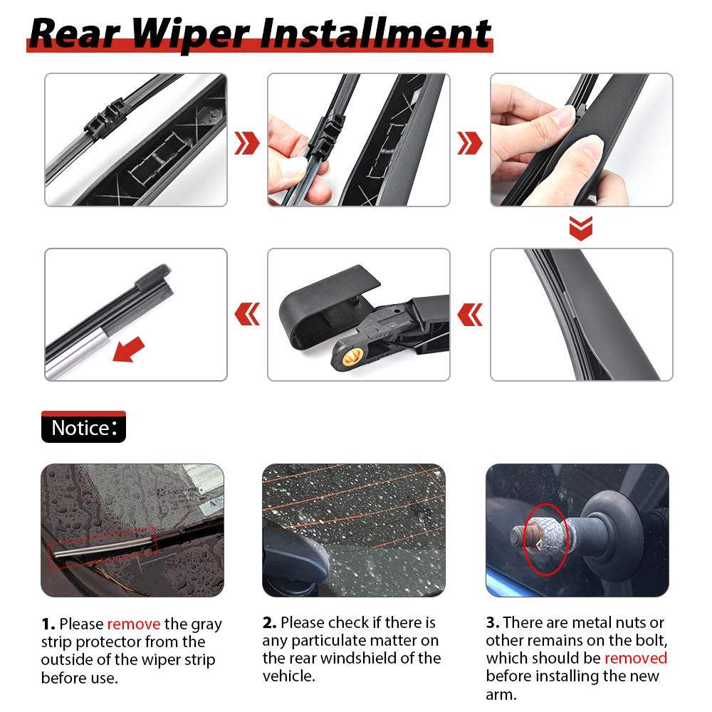 OTUAYAUTO rear wiper blade set for Lincoln MKX improves cleaning on damp days