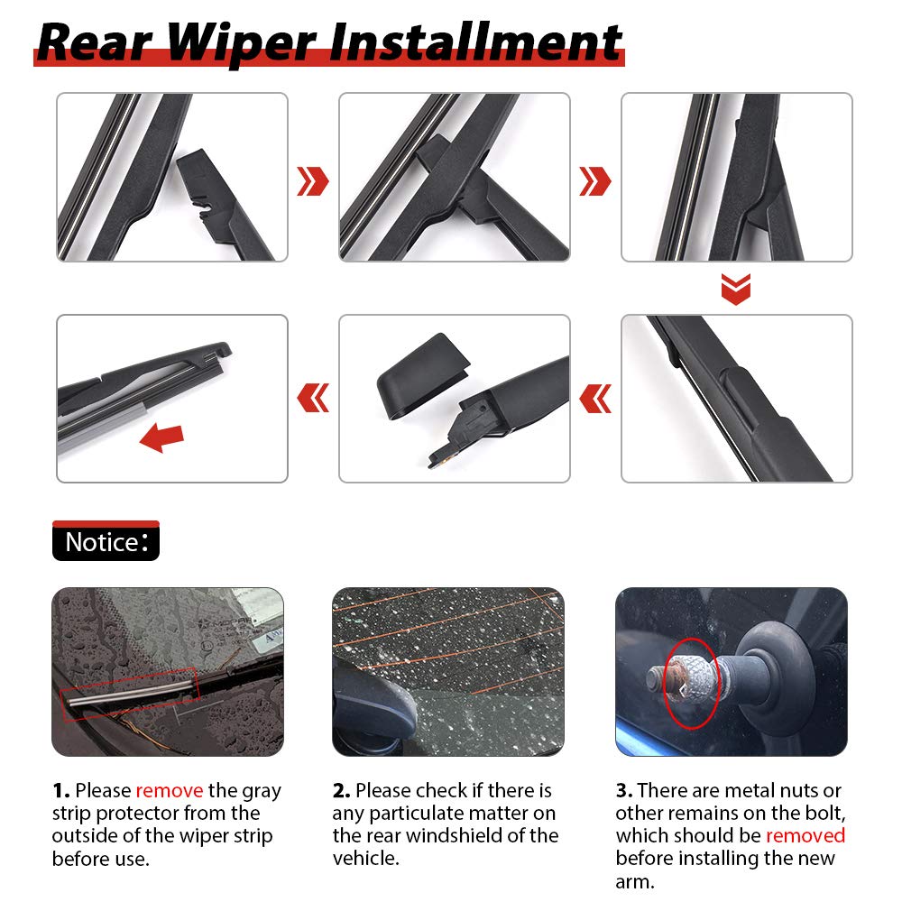 OTUAYAUTO rear wiper on car shows improved rear visibility in rain