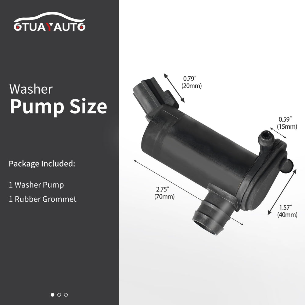 OTUAYAUTO windshield pump back view showing connector layout