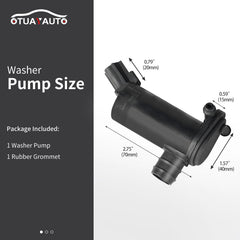 OTUAYAUTO windshield pump back view showing connector layout