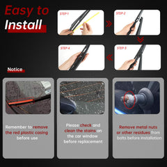 OTUAYAUTO wiper-edge rubber ABS detail for durable, quiet wipes.