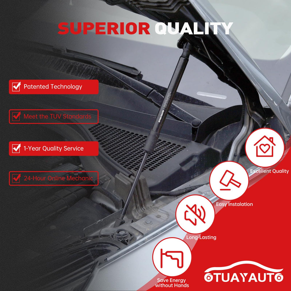 OTUAYAUTO installed-hood image demonstrates improved access during maintenance
