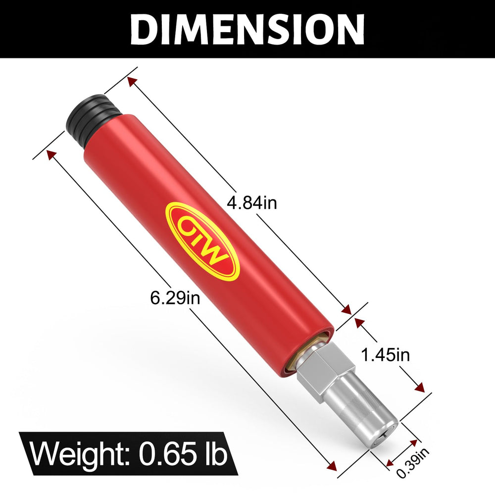 OTW tool connected to hose extension for extended reach in tight spaces