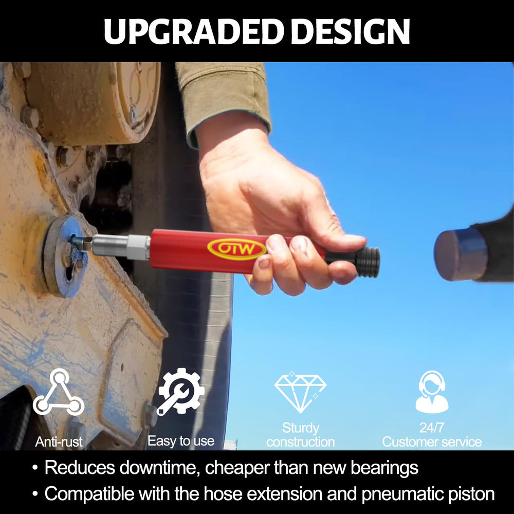 Piston and cylinder of OTW tool shown with step-by-step operation guidance