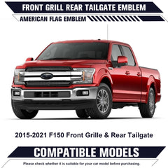 OUESAAS American flag emblem on grille adds bold style to your truck