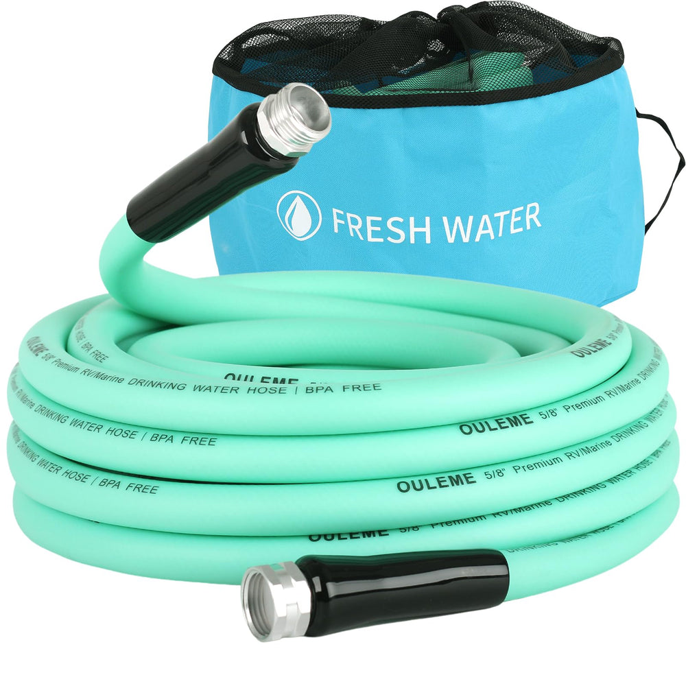 OULEME 35ft water hose with storage bag for organized camping hookups.