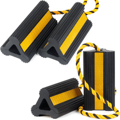 OULEME heavy-duty wheel chocks with rope provide stable RV tire support.