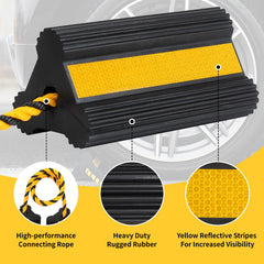 OULEME wheel chocks with reflective tape for better visibility