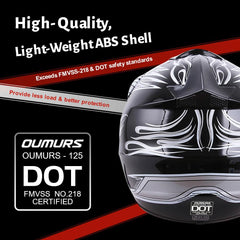 OUMURS adjustable sun visor reduces glare during sunny rides.