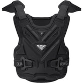 Oumurs adult off-road chest protector front view highlighting reinforced plates for impact protection.