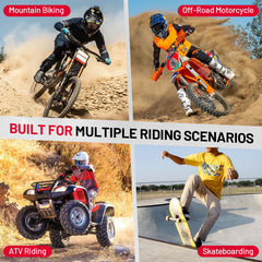 Oumurs lightweight design close-up emphasizes minimal bulk for long dirt bike sessions.