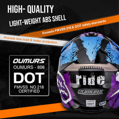 OUMURS helmet with gloves and mask for wind protection