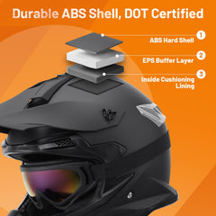 OUMURS dirt bike gear gloves and mask set for wind protection.