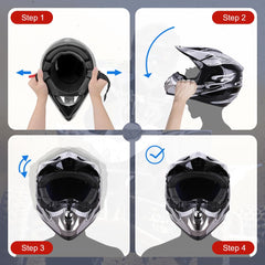 OUMURS dirt bike helmet mask shields face from debris and sun glare