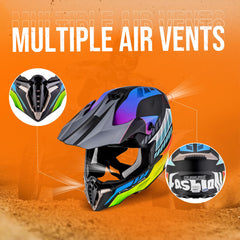 OUMURS dirt bike helmet sun visor shields eyes from glare on trails.