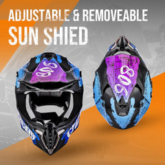 OUMURS helmet with goggles provides clear vision and wind protection while riding