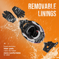 OUMURS dirt bike helmet with mask shields face from debris during rides
