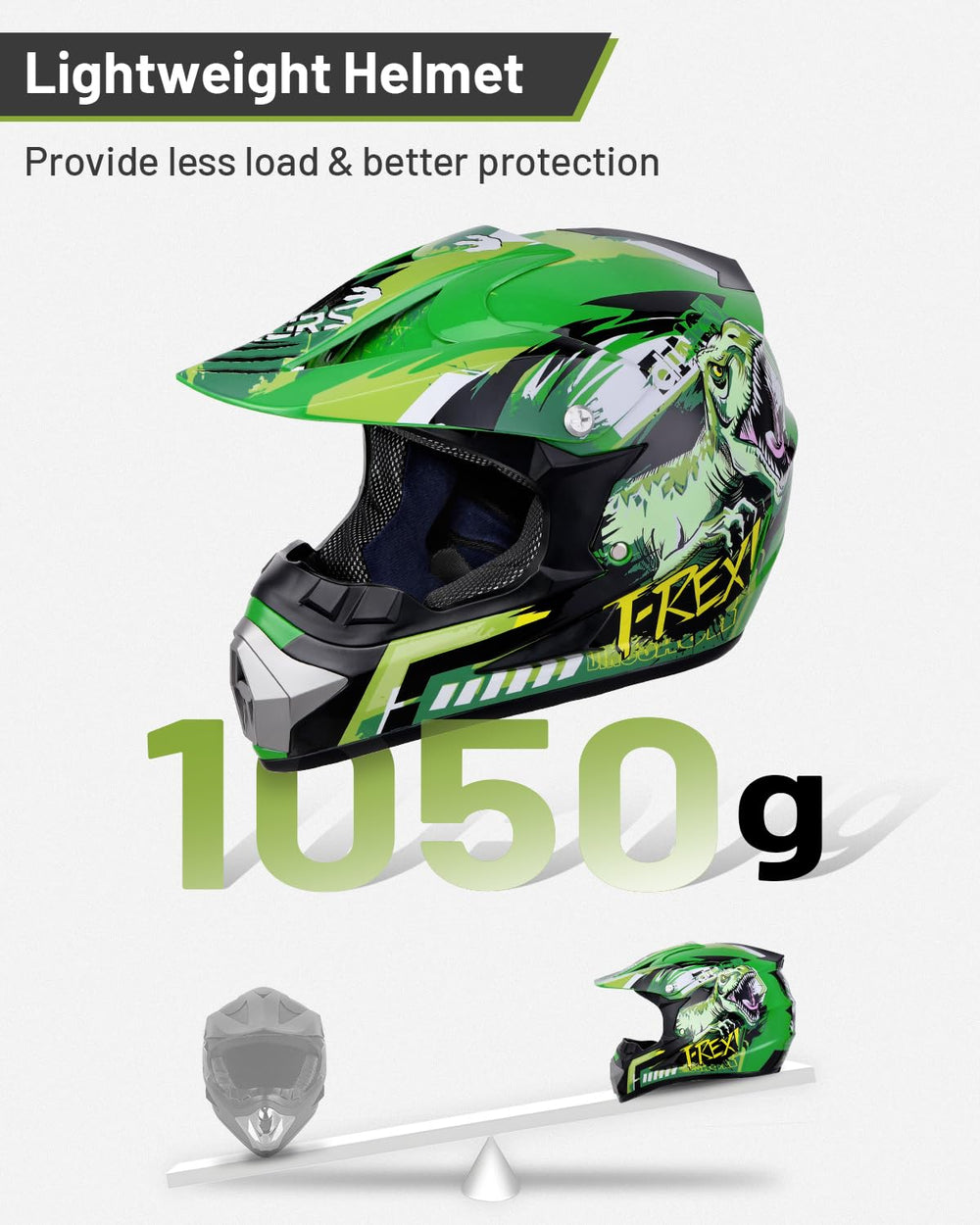 Oumurs DOT Youth helmet rear design with exclusive graphics for visibility