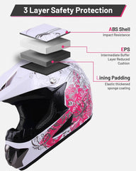 OUMURS DOT youth dirt bike helmet sun visor reduces glare during sunny trails