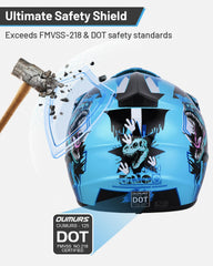 Oumurs DOT Youth helmet ventilation ports keep young riders cool