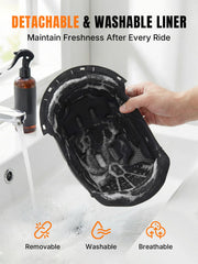 Sleek matte black OUMURS helmet, side view for urban style