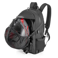 OUMURS 50L backpack front view shows space for gear and laptop