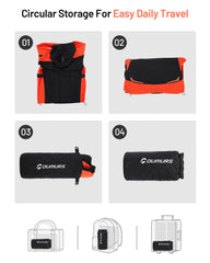 Oumurs versatile rain suit suited for cycling, fishing, hiking, and more.