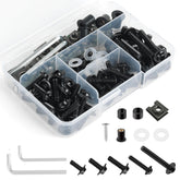 OURONOTO 177Pcs fairing bolt kit close-up with durable stainless steel fasteners.
