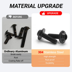 Close-up of Ouronoto 304 stainless steel bolts showing corrosion resistance