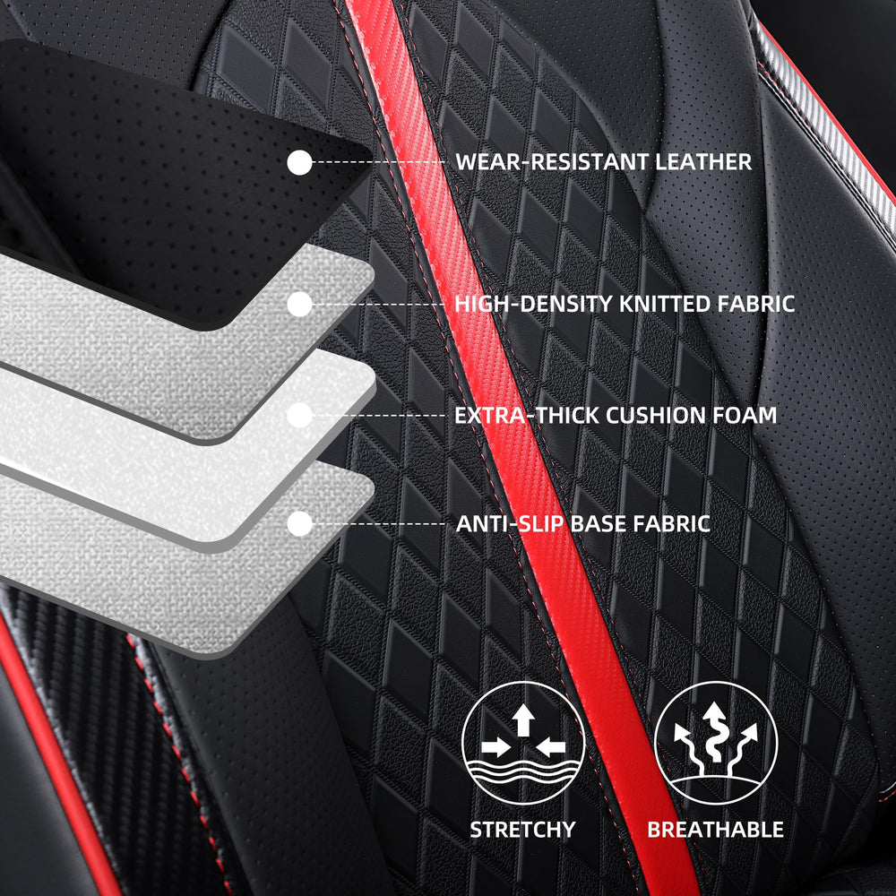 OURPLOT Camry seat cover foam padded detail adds comfortable seating.