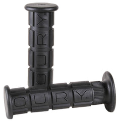 Oury OSCROG10 grip in black front view emphasizing anti vibration comfort for long street rides