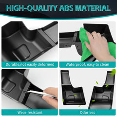 OUSUWO trunk organizer installed in car cabin demonstrating multi-compartment layout