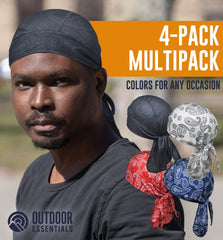 OutdoorEssentials one-size-fit-most stretchy bandana ensuring snug, secure wear.