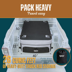 Outngo bag shows heavy-duty stitching and zipper for all-weather use