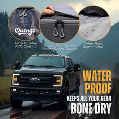 Outngo sturdy side handles simplify loading from the truck bed