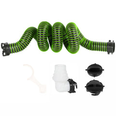 OUTPRIZE 10ft RV sewer hose extended for easy dumping and flexible setup.