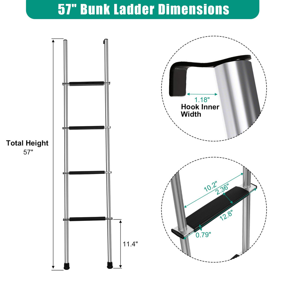 OUTPRIZE bunk ladder top hook installation for quick mounting.