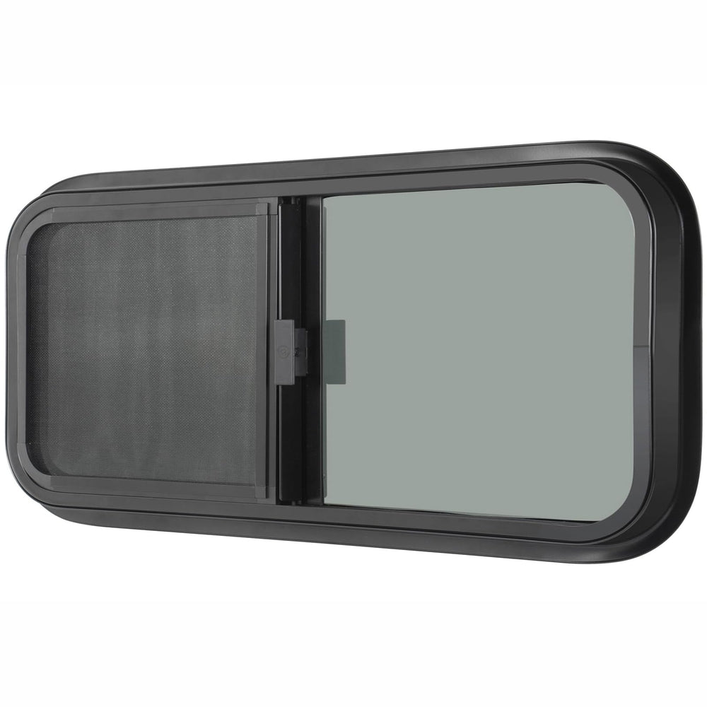 OUTPRIZE horizontal RV window 42x12 tinted glass for privacy and heat reduction.