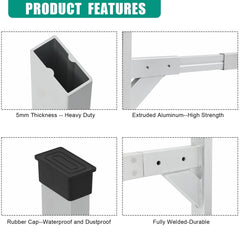 OUTPRIZE ladder rack spans 6ft to 9ft, fitting many trailers.