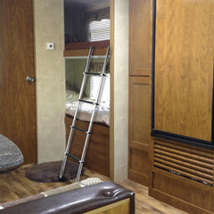 OUTPRIZE packaged bunk ladder ready for quick setup and transport.