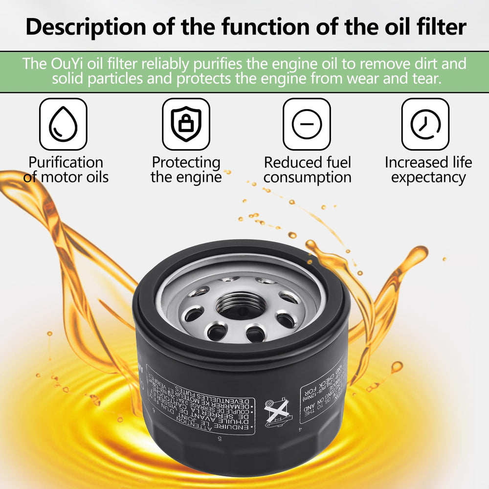 OuYi oil filter 49065-7007 side view, clear compatibility with heavy equipment.