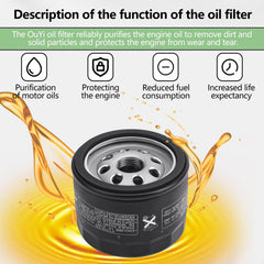 OuYi oil filter 49065-7007 side view, clear compatibility with heavy equipment.