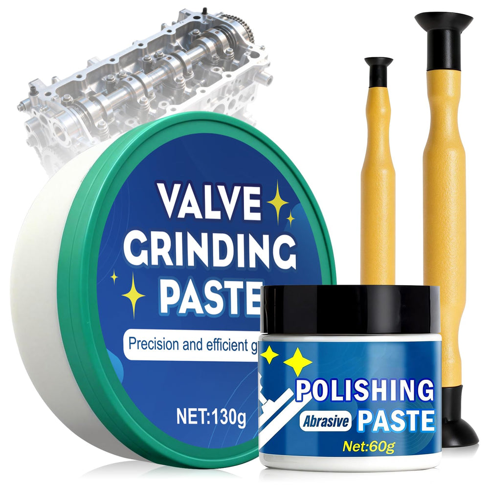 OverZyn valve lapping kit contents shown for complete maintenance workflow.