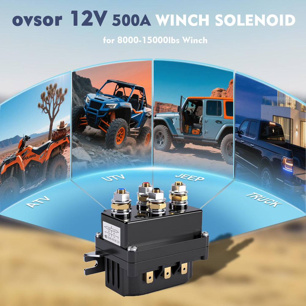 ovsor winch solenoid relay packaging ready for shipping and display.