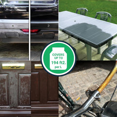 Polytrol on metal surface providing protective look.