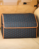 Owleys foldable trunk organizer setup demonstrates quick assembly for car storage.