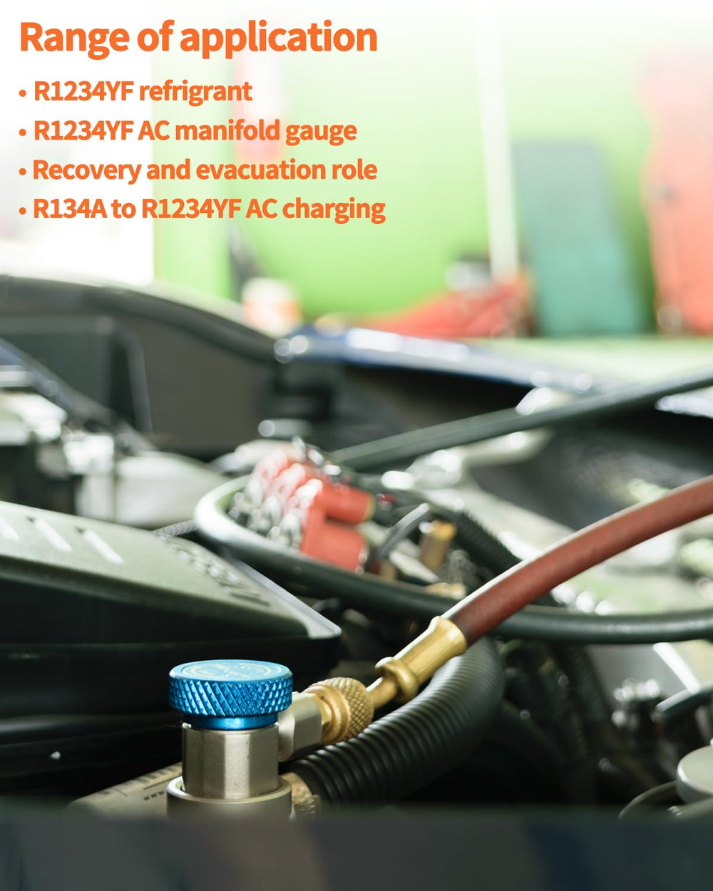 OXDFK versatile AC charging and diagnostics adapter for multiple refrigerants
