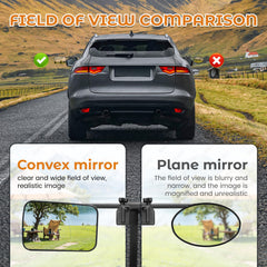 Oxerbog clip-on tow mirror extensions attach easily for quick, tool-free installation.